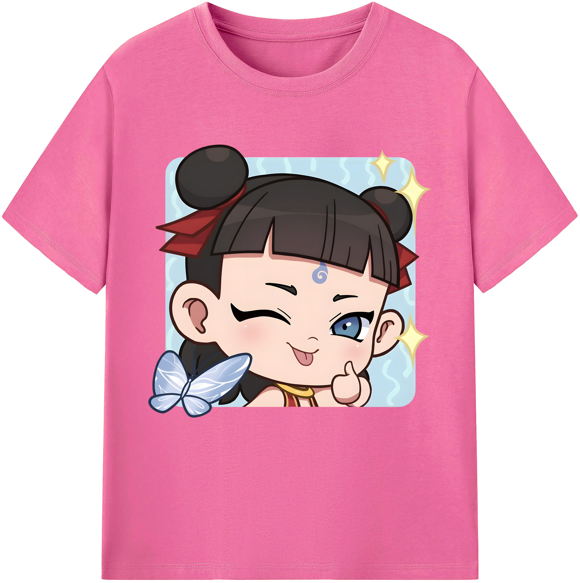 （画像用） Ne Zha 2 ナタ 魔童の大暴れ レディースカジュアルプリントTシャツ（綿100％）